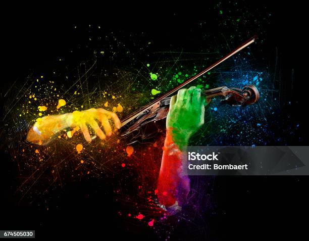 Hands Playing Wooden Violin Stock Photo - Download Image Now - Music, Orchestra, Art