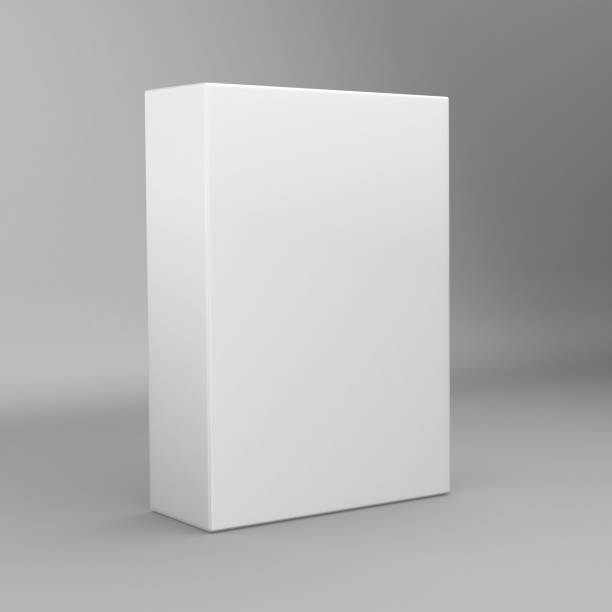 białe wysokie prostokątne puste pole izolowane na białym tle. - box white cube blank stock illustrations