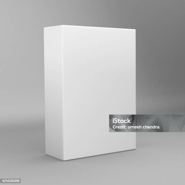 Белый Высокий Прямоугольник Пустой Ящик Изолированы На Белом Фоне — стоковая векторная графика и другие изображения на тему Ящик