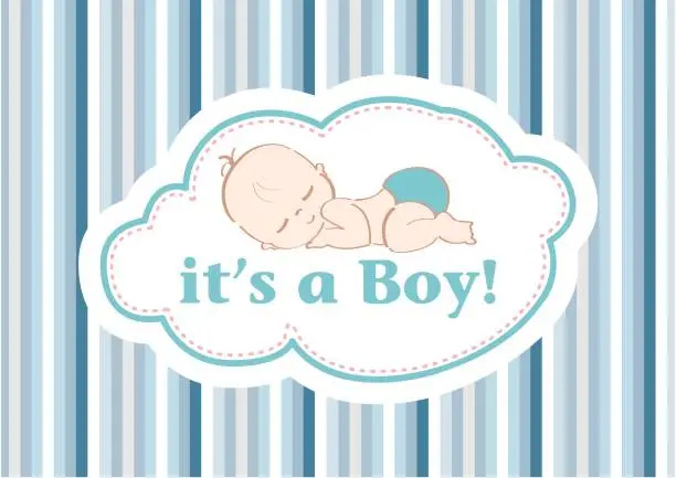 Vector illustration of It's a Boy!