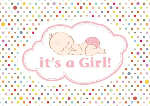 Vector illustration of It's a Girl!