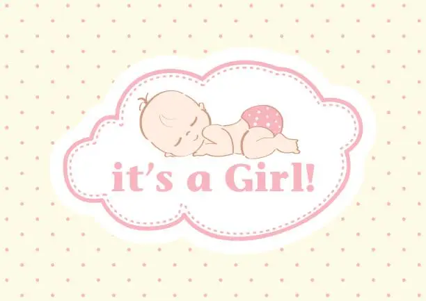 Vector illustration of It's a Girl!