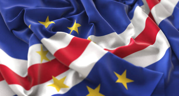 istock Cape Verde Flag Ruffled Beautifully Waving Macro Close-Up Shot 674571312