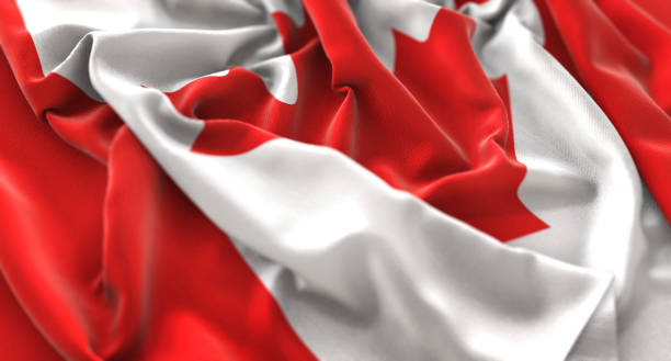 istock Canada Flag Ruffled Beautifully Waving Macro Close-Up Shot 674571318
