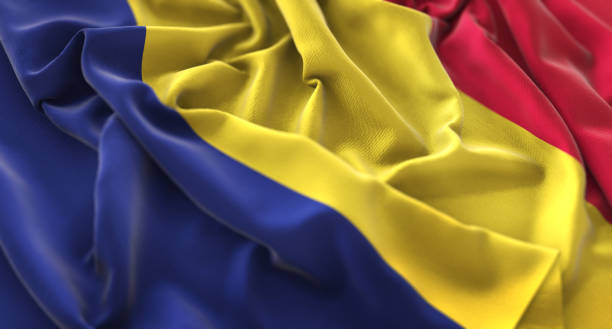 istock Chad Flag Ruffled Beautifully Waving Macro Close-Up Shot 674571492
