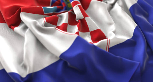 istock Croatia Flag Ruffled Beautifully Waving Macro Close-Up Shot 674572226