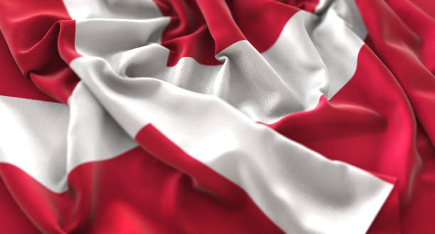 istock Denmark Flag Ruffled Beautifully Waving Macro Close-Up Shot 674572282