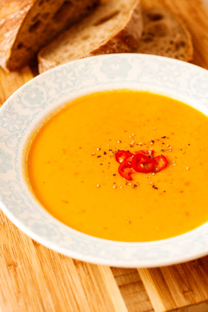 istock Lentil and red bell pepper soup with coconut milk 674578842