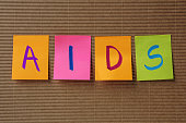 AIDS acronym on colorful sticky notes