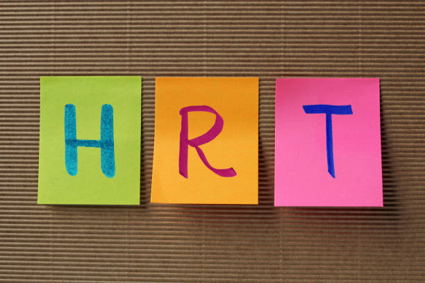 HRT acronym on colorful sticky notes stock photo