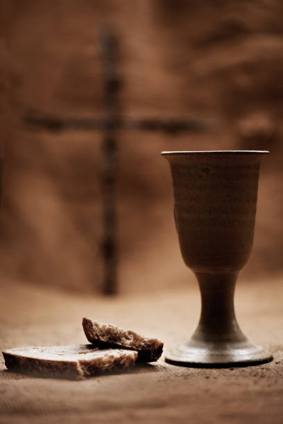 istock Still Life With Chalice Of Wine And Bread 674589210