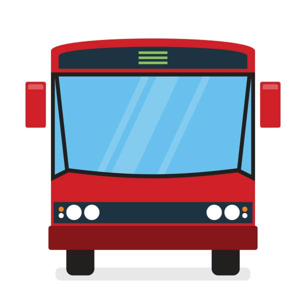 ilustrações, clipart, desenhos animados e ícones de ônibus vermelho. projeto liso. - red bus