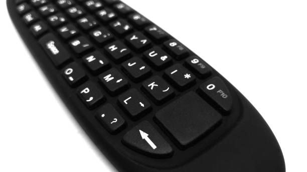 istock keyboard remote control and Space for putting your mark or icon, isolated on white background. 674609334