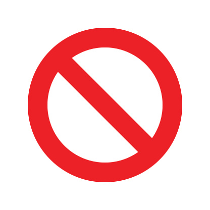No sign icon vector transparent