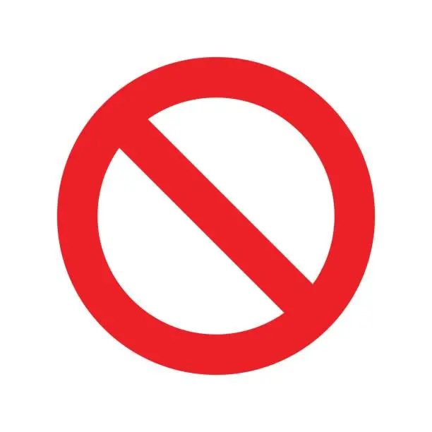 Vector illustration of No sign icon vector transparent