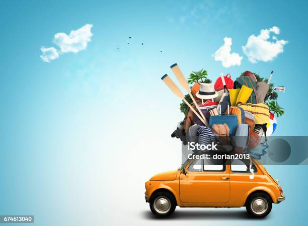 Vacation And Travel Stock Photo - Download Image Now - Car, Vacations, Humor