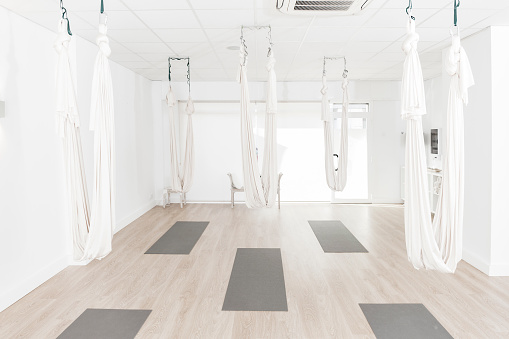 Interior of aerial yoga studio