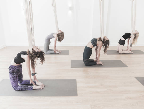 istock Aerial Yoga class 674617118