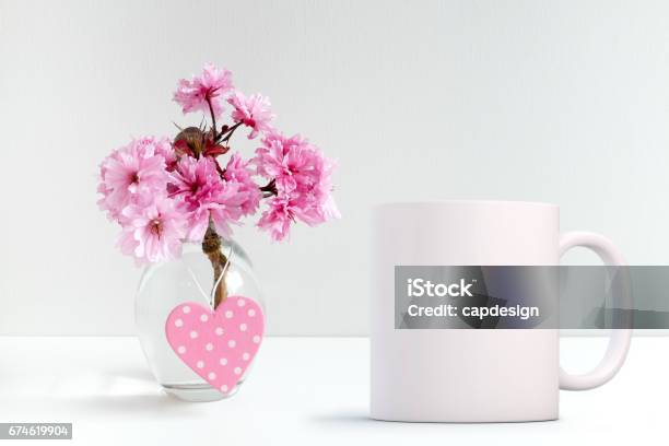 Coffee Mug Mockup Stock Photo - Download Image Now - Beauty, Blank, Blossom