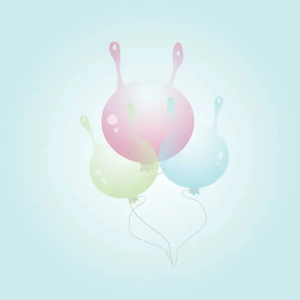 Vector illustration of Baloons with rabbit ears