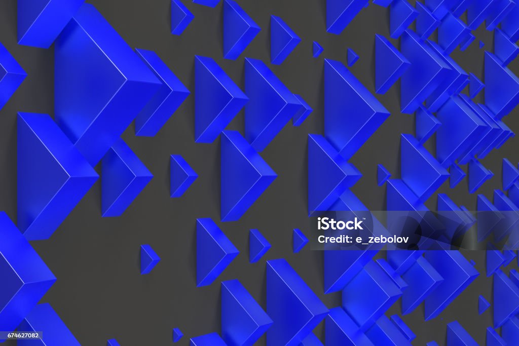 Random Rectangular Items Blue Rectangular Shapes Of Random Size On Black Background Stock ...