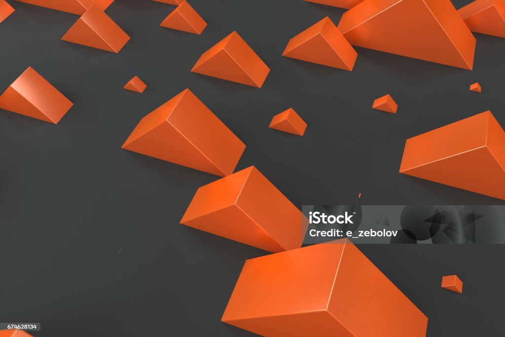 Orange Random Shape Orange Rectangular Shapes Of Random Size On Black Background Stock ...