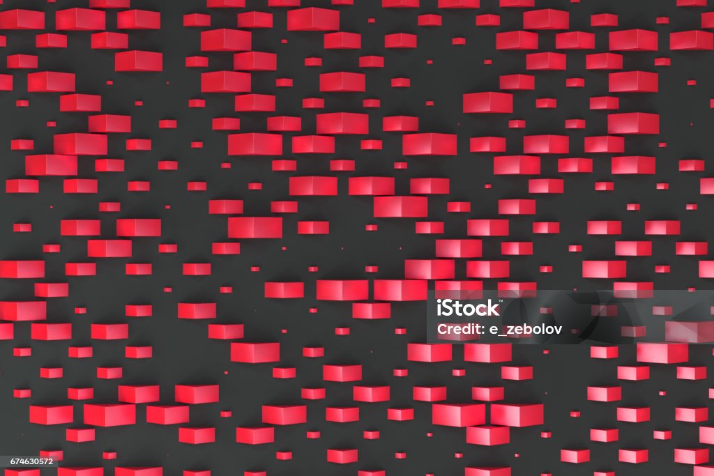 Random Shapes Red Red Rectangular Shapes Of Random Size On Black Background Stock ...
