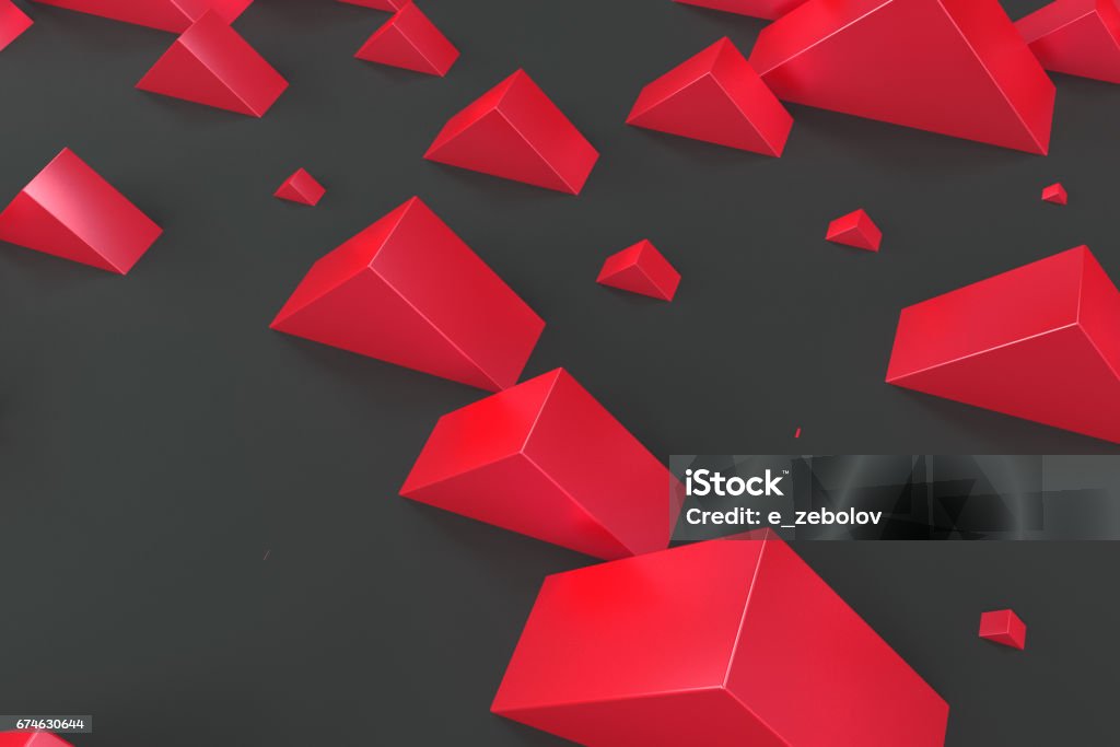 Random Shapes Red Red Rectangular Shapes Of Random Size On Black Background Stock ...