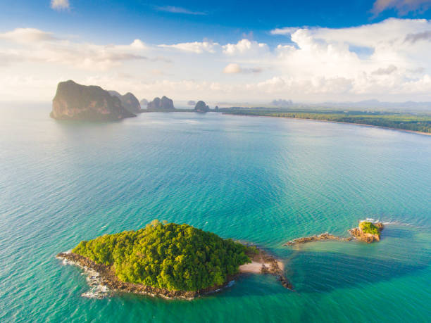 istock Aerial Panoramic sea view and coastline in south thailand 674630676