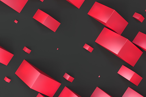 Random Red Shapes Red Rectangular Shapes Of Random Size On Black Background Stock ...