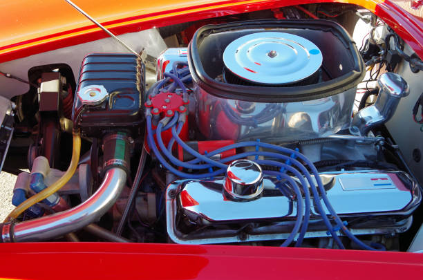istock American classic car hot rod engine mechanical view 674631730