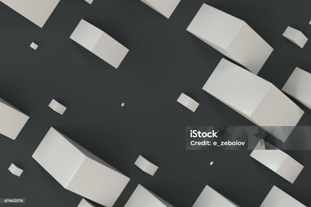 White Rectangular Shapes Of Random Size On Black Background Stock ...