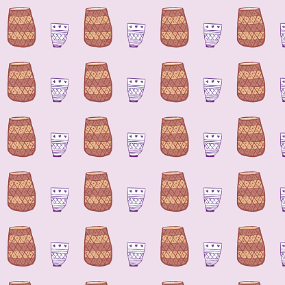 Hand Drawn Seamless Vessel Pattern Stock Illustration - Download Image ...