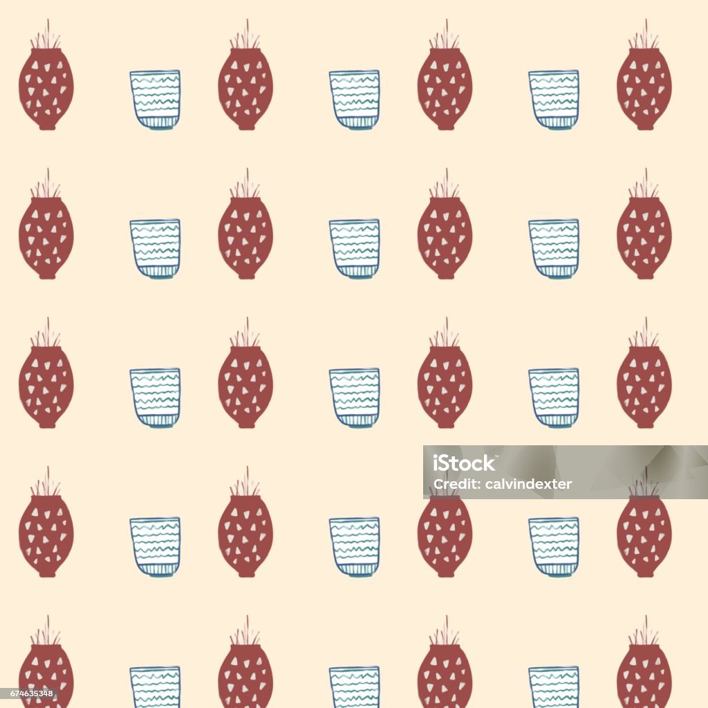 Vessels Pattern Hand Drawn Seamless Vessels Pattern Stock Illustration - Download Image ...
