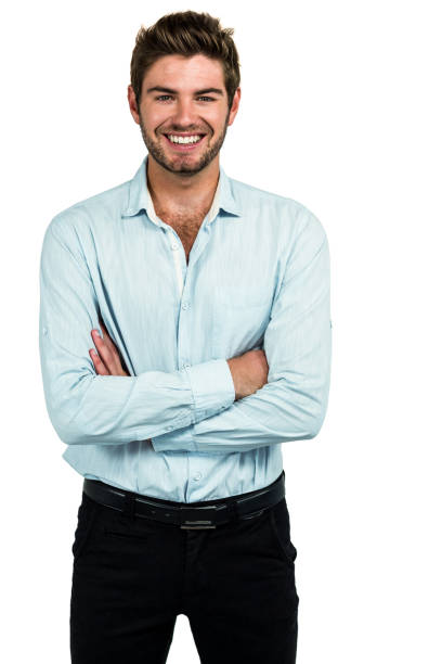 istock Standing man with arms crossed posing for the camera 674640318