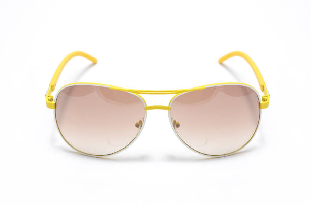 istock Sunglasses with iron yellow frame isolated on white 674650720