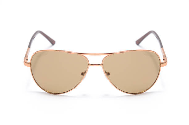istock Sunglasses in an iron frame with brown glass isolated on white 674650794