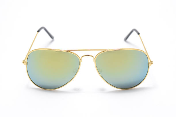 istock Sunglasses in an iron frame with green glass isolated on white 674650832