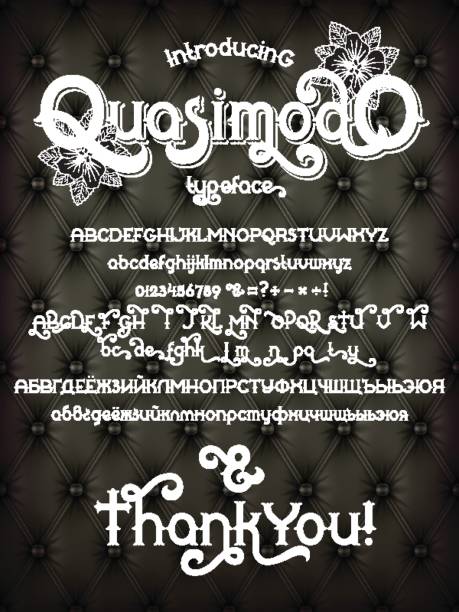 quasimodo-schrift - quasimodo stock-grafiken, -clipart, -cartoons und -symbole