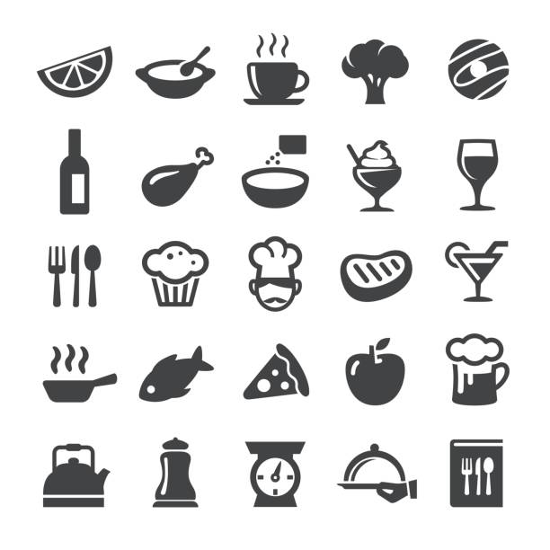 Cafe and Restaurant Icons - Smart Series Cafe and Restaurant Icons pepper cake stock illustrations