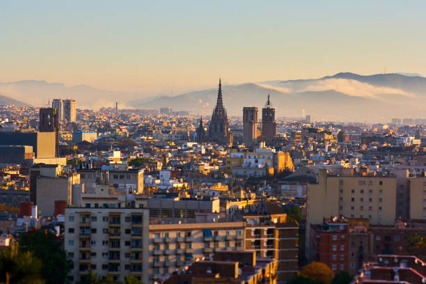 istock Barcelona's sunrise a clear day 674673800
