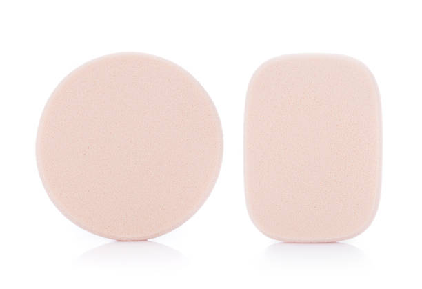 istock Cosmetic sponges on white background 674674798