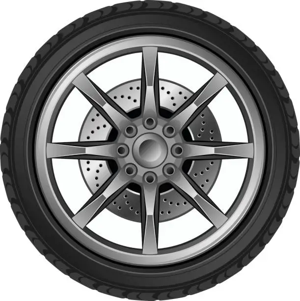 Vector illustration of Car wheel