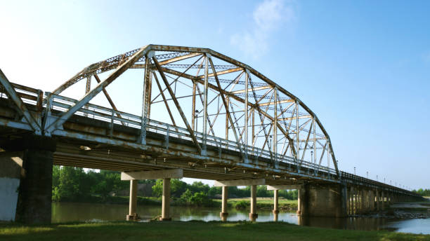 istock View of pedestrian bridge from the underside. 674681366