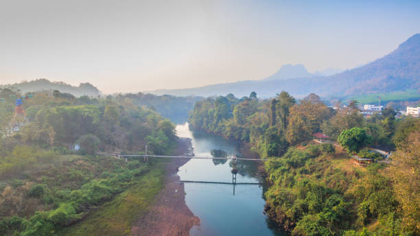 istock suspension bridge  across Kwai river 674688316
