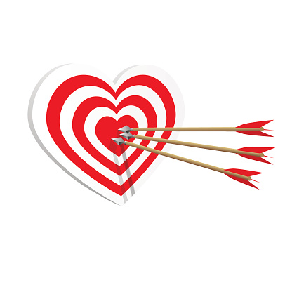 Target heart icon art web. Amorousness concept. Vector illustration