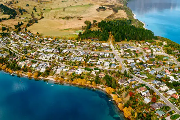Air view of Queenstown in New Zealand
