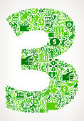 istock Number 3 Money and Finance Green Vector Icon Background 674727682