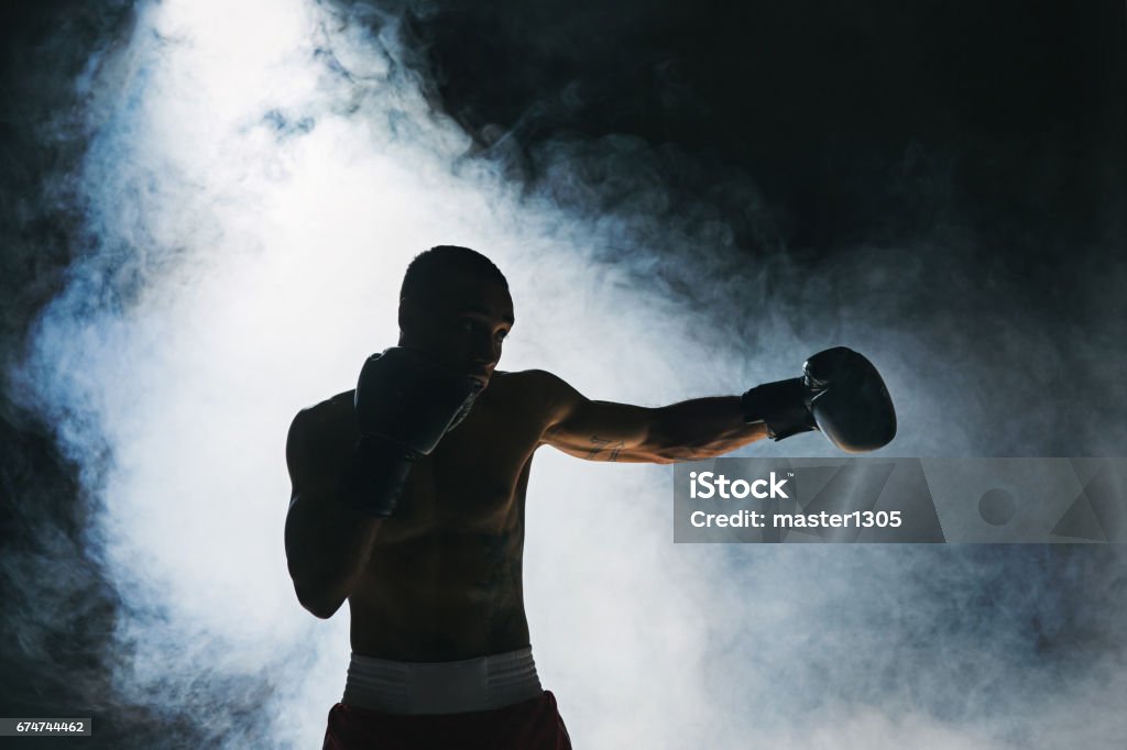 Afro americano boxeador masculino - Foto de stock de Boxeo - Deporte libre de derechos