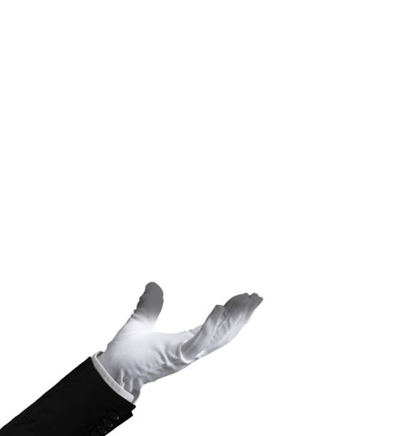 waiter's hand waiter  holdinghis hand as if he is holding something formal glove stock pictures, royalty-free photos & images